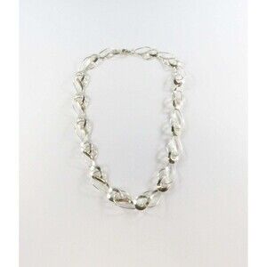 18" Sterling Silver Designer Style Fancy Twisted Metal Link Necklace Sterling TT